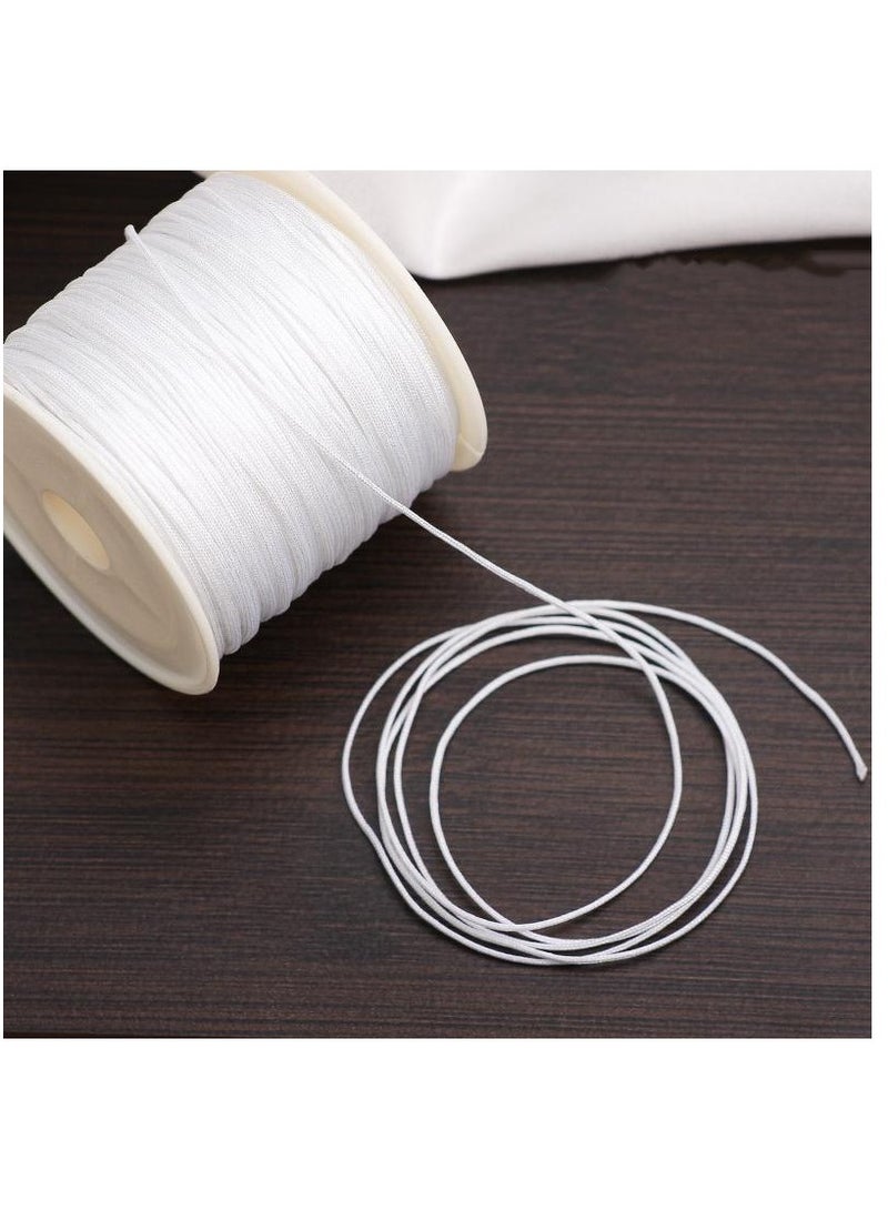 Polyester Thread,0.8mm Nylon Thread Cord ,100m Beading Thread for Bracelet, Necklace,Jewelry and Handcrafts(White) - Image 1